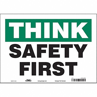 CONDOR 475J09 Safety Sign 10 inx14 in Vinyl
