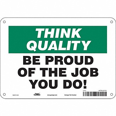 CONDOR 475J13 Safety Sign 7 in x 10 in Aluminum