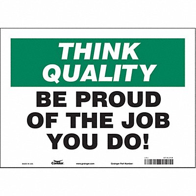 CONDOR 475J18 Safety Sign 10 inx14 in Vinyl