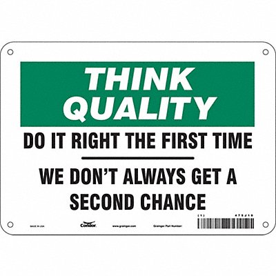 CONDOR 475J19 Safety Sign 7 in x 10 in Aluminum