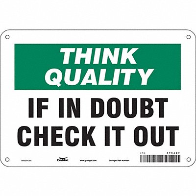 CONDOR 475J27 Safety Sign 7 in x 10 in Polyethylene