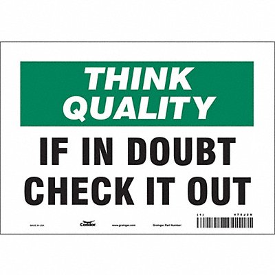 CONDOR 475J29 Safety Sign 7 in x 10 in Vinyl