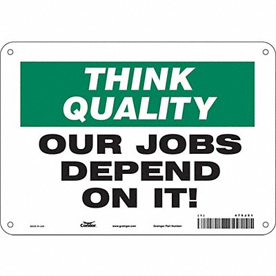 CONDOR 475J51 Safety Sign 7 in x 10 in Polyethylene