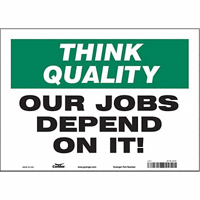 CONDOR 475J54 Safety Sign 10 in x 14 in Vinyl