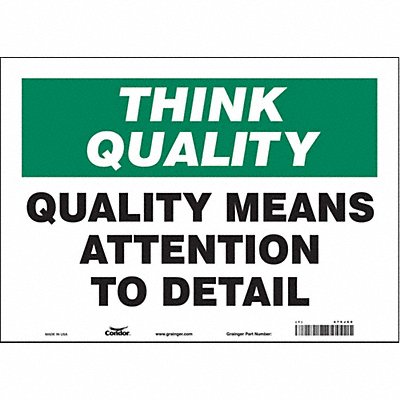 CONDOR 475J60 Safety Sign 10 in x 14 in Vinyl