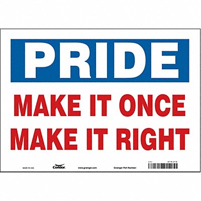 CONDOR 475J72 K0196 Safety Sign 10 inx14 in Vinyl