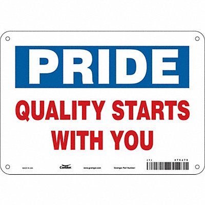 CONDOR 475J75 Safety Sign 7 inx10 in Polyethylene