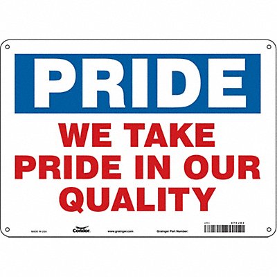 CONDOR 475J82 Safety Sign 10 inx14 in Polyethylene