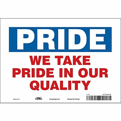 CONDOR 475J83 Safety Sign 7 inx10 in Vinyl