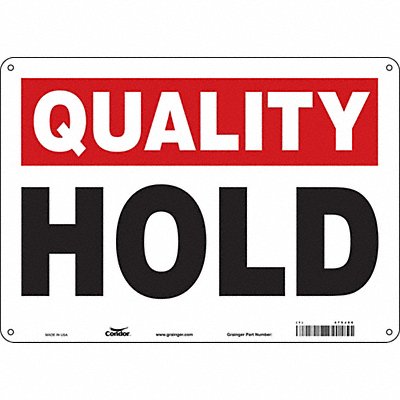 CONDOR 475J86 Safety Sign 10 inx14 in Aluminum