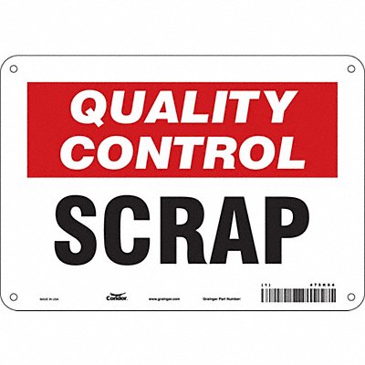 CONDOR 475K04 Safety Sign 7 in x 10 in Aluminum