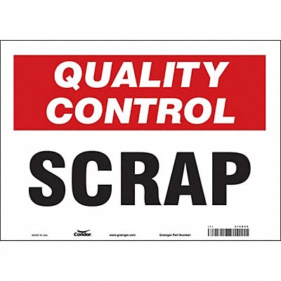 CONDOR 475K09 Safety Sign 10 in x 14 in Vinyl