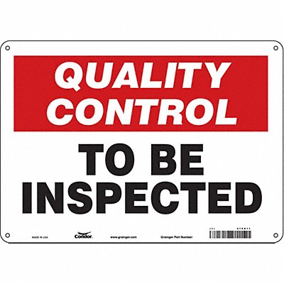 CONDOR 475K11 Safety Sign 10 in x 14 in Aluminum