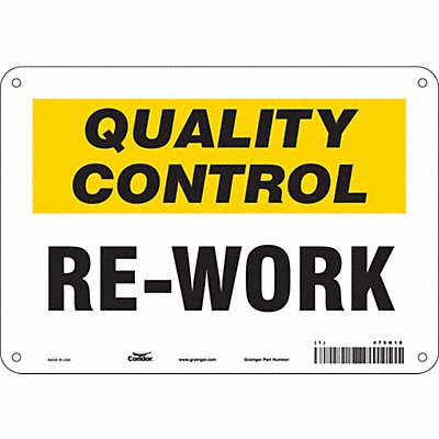 CONDOR 475K18 Safety Sign 7 in x 10 in Polyethylene