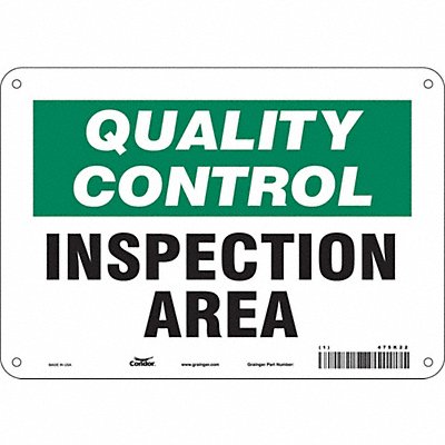 CONDOR 475K22 Safety Sign 7 in x 10 in Aluminum