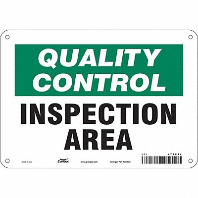 CONDOR 475K24 Safety Sign 7 in x 10 in Polyethylene