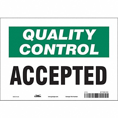 CONDOR 475K32 Safety Sign 7 in x 10 in Vinyl