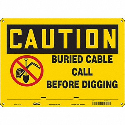 CONDOR 475K46 Safety Sign 10 in x 14 in Polyethylene