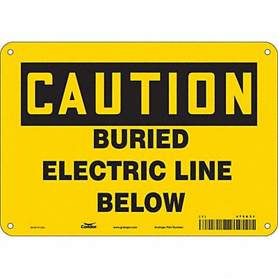 CONDOR 475K51 Safety Sign 7 in x 10 in Aluminum