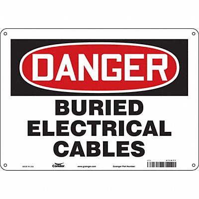 CONDOR 475K77 Safety Sign 10 inx14 in Aluminum