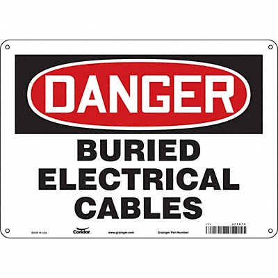 CONDOR 475K79 Safety Sign 10 in x 14 in Polyethylene