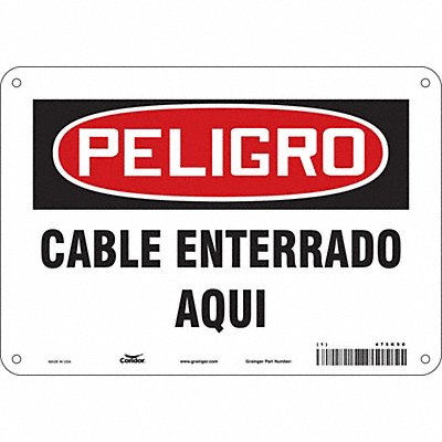CONDOR 475K90 Safety Sign 7 in x 10 in Polyethylene
