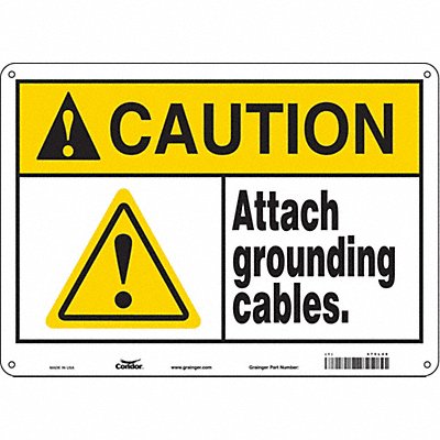 CONDOR 475L48 Safety Sign 10 in x 14 in Polyethylene