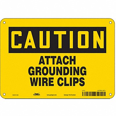 CONDOR 475L53 Safety Sign 7 in x 10 in Aluminum