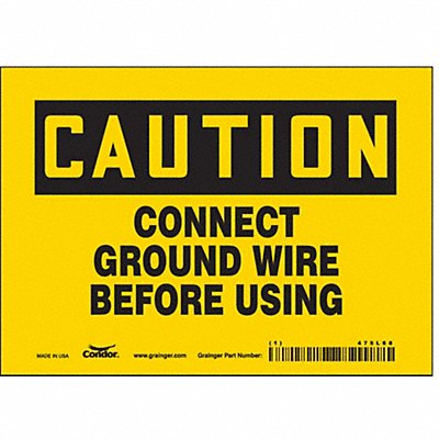 CONDOR 475L68 Safety Sign 5 in x 7 in Vinyl