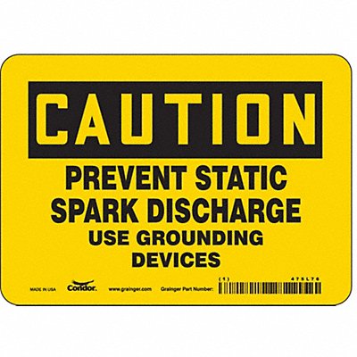 CONDOR 475L76 Safety Sign 5 in x 7 in Vinyl