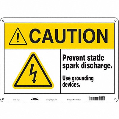 CONDOR 475L82 Safety Sign 10 in x 14 in Polyethylene