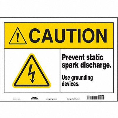 CONDOR 475L86 Safety Sign 10 in x 14 in Vinyl
