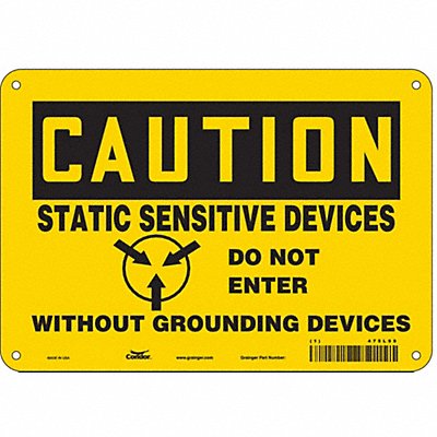 CONDOR 475L99 Safety Sign 7 in x 10 in Polyethylene