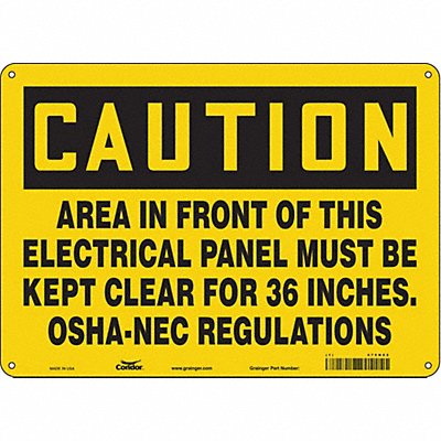 CONDOR 475N02 J6945 Safety Sign 10 in x 14 in Aluminum