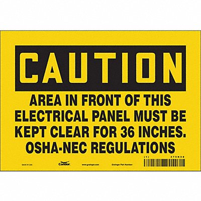 CONDOR 475N08 J6945 Safety Sign 7 inx10 in Vinyl
