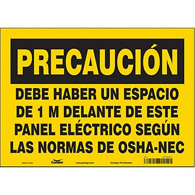 CONDOR 475N21 Safety Sign 10 in x 14 in Vinyl