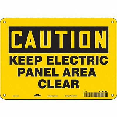 CONDOR 475N22 Safety Sign 7 in x 10 in Aluminum