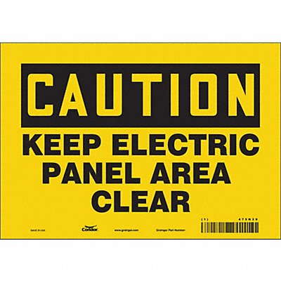 CONDOR 475N29 Safety Sign 7 inx10 in Vinyl
