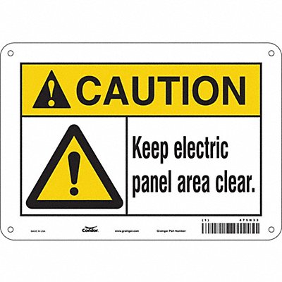 CONDOR 475N33 Safety Sign 7 in x 10 in Polyethylene