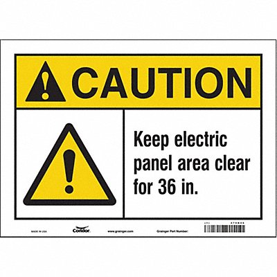 CONDOR 475N46 Safety Sign 10 in x 14 in Vinyl