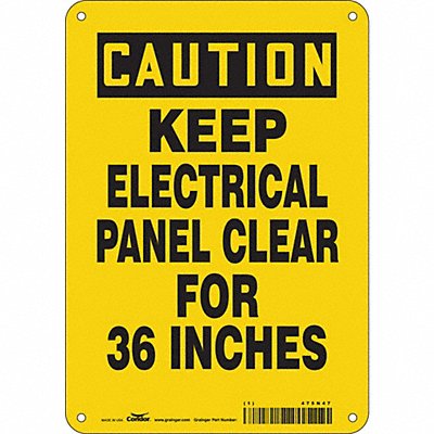 CONDOR 475N47 Safety Sign 10 inx7 in Aluminum