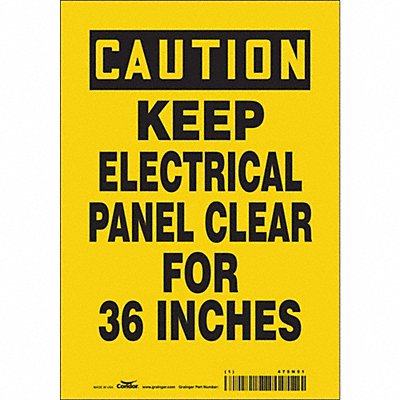 CONDOR 475N51 Safety Sign 10 inx7 in Vinyl