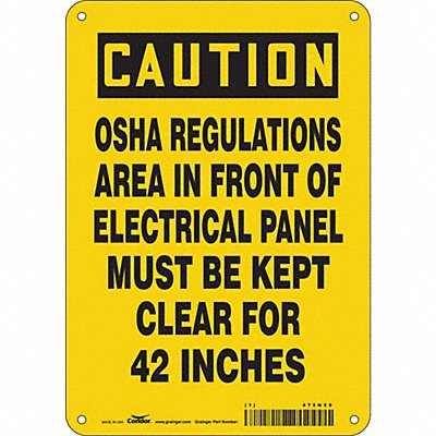 CONDOR 475N55 Safety Sign 10 inx7 in Polyethylene