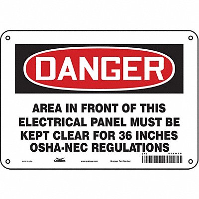 CONDOR 475N70 Safety Sign 7 inx10 in Polyethylene