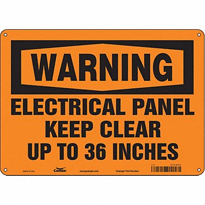 CONDOR 475N94 Safety Sign 10 in x 14 in Aluminum