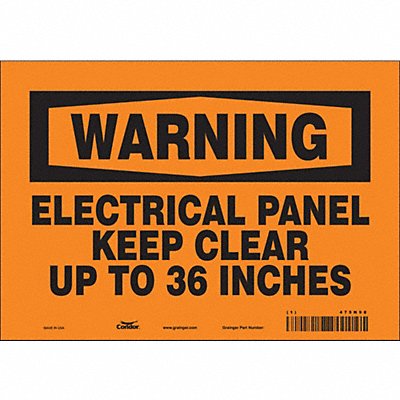 CONDOR 475N98 Safety Sign 7 inx10 in Vinyl