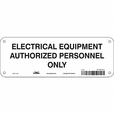 CONDOR 475P23 Safety Sign 3.5in x 10in Polyethylene