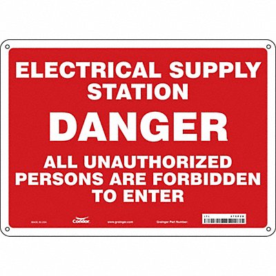 CONDOR 475P28 Safety Sign 10 inx14 in Polyethylene