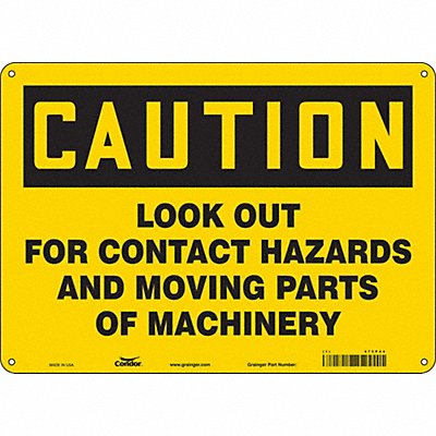 CONDOR 475P44 Safety Sign 10 inx14 in Aluminum