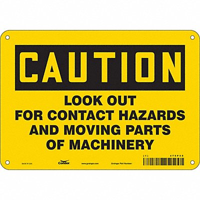 CONDOR 475P45 Safety Sign 7 in x 10 in Polyethylene